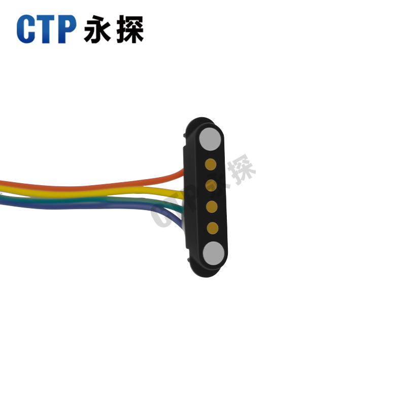 永探4PIN磁吸連接器焊線帶線接線端子間距2.54
